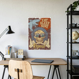 Bold Eat Sleep Surf Poster Glossy Eco-friendly Art - Dipaliz - Posters Prints & Visual Artwork