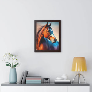 Elegant Brown Horse Framed Vertical Poster - Dipaliz - Posters Prints & Visual Artwork