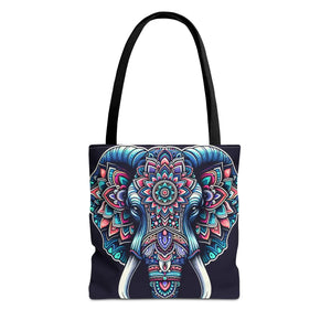 Mandala Print Tote Bag - Elephant Pattern 3 Sizes - Dipaliz - Bags