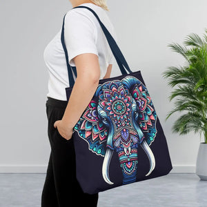 Mandala Print Tote Bag - Elephant Pattern 3 Sizes - Dipaliz - Bags