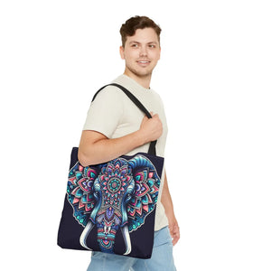 Mandala Print Tote Bag - Elephant Pattern 3 Sizes - Dipaliz - Bags