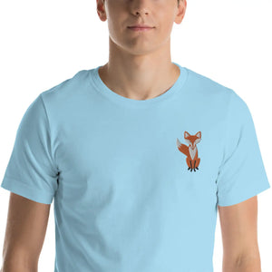 Embroidered Fox T-shirt - Unisex Eco-friendly Gift - Dipaliz