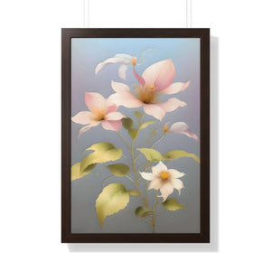 Vibrant Framed Vertical Poster - Pink Morning Glory - Dipaliz - Posters Prints & Visual Artwork