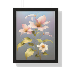 Vibrant Framed Vertical Poster - Pink Morning Glory - Dipaliz - Posters Prints & Visual Artwork