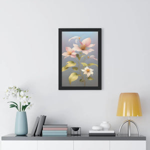 Vibrant Framed Vertical Poster - Pink Morning Glory - Dipaliz - Posters Prints & Visual Artwork