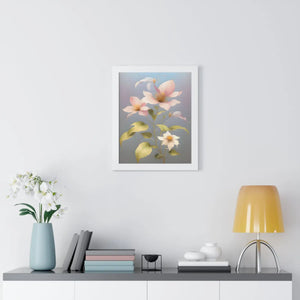 Vibrant Framed Vertical Poster - Pink Morning Glory - Dipaliz - Posters Prints & Visual Artwork