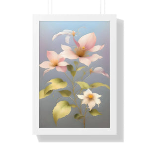 Vibrant Framed Vertical Poster - Pink Morning Glory - Dipaliz - Posters Prints & Visual Artwork
