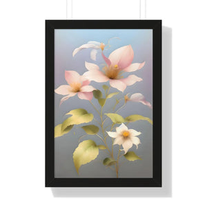 Vibrant Framed Vertical Poster - Pink Morning Glory - Dipaliz - Posters Prints & Visual Artwork