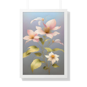 Vibrant Framed Vertical Poster - Pink Morning Glory - Dipaliz - Posters Prints & Visual Artwork