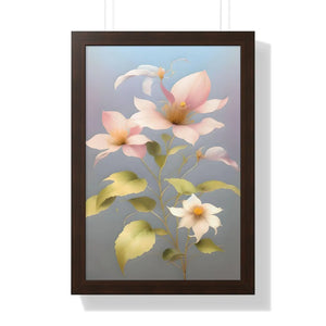 Vibrant Framed Vertical Poster - Pink Morning Glory - Dipaliz - Posters Prints & Visual Artwork