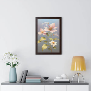 Vibrant Framed Vertical Poster - Pink Morning Glory - Dipaliz - Posters Prints & Visual Artwork
