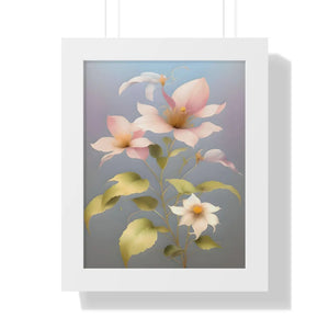 Vibrant Framed Vertical Poster - Pink Morning Glory - Dipaliz - Posters Prints & Visual Artwork