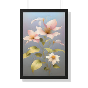 Vibrant Framed Vertical Poster - Pink Morning Glory - Dipaliz - Posters Prints & Visual Artwork