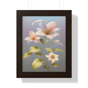 Vibrant Framed Vertical Poster - Pink Morning Glory - Dipaliz - Posters Prints & Visual Artwork