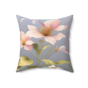 Pink Morning Glory Pillow – Spun Polyester Square - Dipaliz - Throw Pillows