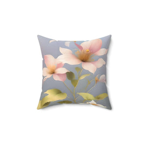 Pink Morning Glory Pillow – Spun Polyester Square - Dipaliz - Throw Pillows