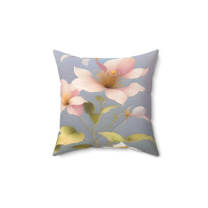 Pink Morning Glory Pillow – Spun Polyester Square - Dipaliz - Throw Pillows