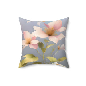 Pink Morning Glory Pillow – Spun Polyester Square - Dipaliz - Throw Pillows