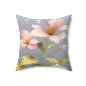 Pink Morning Glory Pillow – Spun Polyester Square - Dipaliz - Throw Pillows