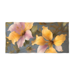 Ethereal Morning Glory Beach Towel - Floral Cotton - Dipaliz - Towels