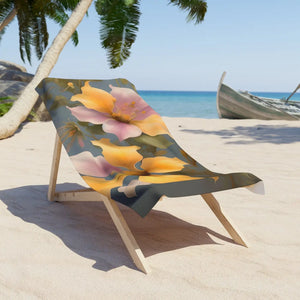 Ethereal Morning Glory Beach Towel - Floral Cotton - Dipaliz - Towels