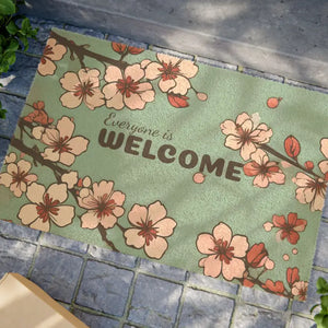 Home Decor - Cherry Blossoms Doormat - Coir Coconut Fiber Welcome Mat - Dipaliz 24’’ x 16’’
