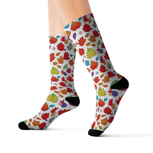 Cozy Fall Foliage Sublimation Socks Eco-friendly Gift - Dipaliz