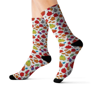 Cozy Fall Foliage Sublimation Socks Eco-friendly Gift - Dipaliz