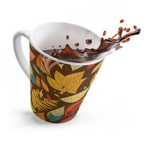 Fall Leaves Ceramic Latte Mug - Cozy Autumn Coffee Cup - Dipaliz - 12oz - Mugs