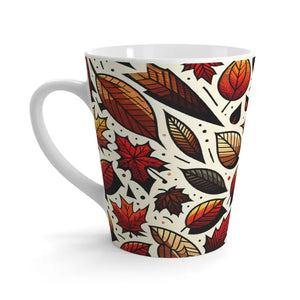 Latte Mug Fall Leaves Ceramic Mugs Cozy Morning Vibes - Dipaliz - 12oz
