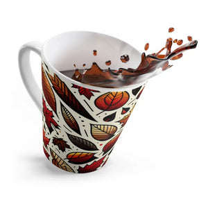Latte Mug Fall Leaves Ceramic Mugs Cozy Morning Vibes - Dipaliz - 12oz
