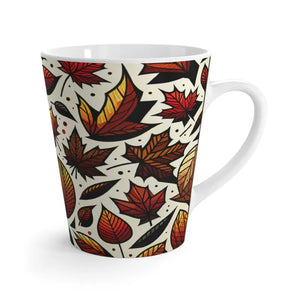 Latte Mug Fall Leaves Ceramic Mugs Cozy Morning Vibes - Dipaliz - 12oz