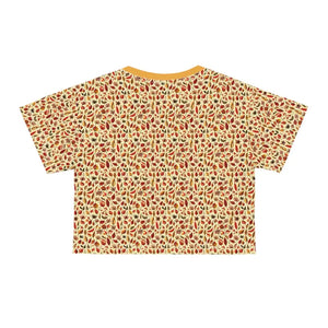 Fall Leaves Pattern Aop Crop Tee Yellow Autumn Vibes - Dipaliz - T-shirts