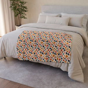 Fall Leaves Pattern – Soft Polyester Blanket - Dipaliz - Blankets