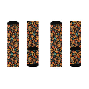 Cozy Fall Leaves Pattern Socks Autumn Style Dipaliz
