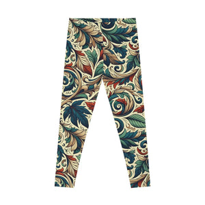 Vibrant Spandex Leggings - Fall Leaves Design - Dipaliz