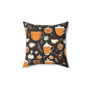Fall Season Beverage – Polyester Square Pillow - Dipaliz - Throw Pillows
