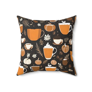 Fall Season Beverage – Polyester Square Pillow - Dipaliz - Throw Pillows