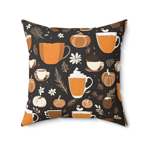 Fall Season Beverage – Polyester Square Pillow - Dipaliz - Throw Pillows