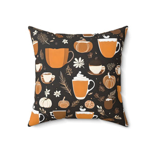 Fall Season Beverage – Polyester Square Pillow - Dipaliz - Throw Pillows