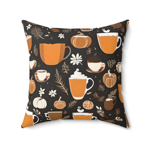 Fall Season Beverage – Polyester Square Pillow - Dipaliz - Throw Pillows