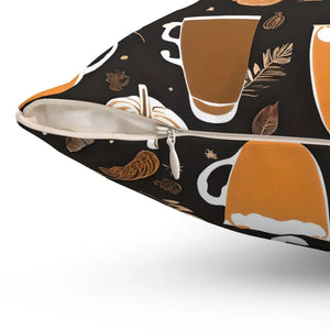 Fall Season Beverage – Polyester Square Pillow - Dipaliz - Throw Pillows