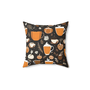 Fall Season Beverage – Polyester Square Pillow - Dipaliz - Throw Pillows