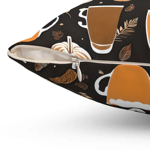 Fall Season Beverage – Polyester Square Pillow - Dipaliz - Throw Pillows