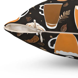 Fall Season Beverage – Polyester Square Pillow - Dipaliz - Throw Pillows