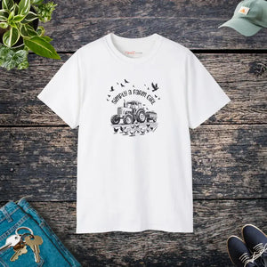 Farmgirl Tractor Tee — Simply a Cotton T-shirt - White / s - T-shirts