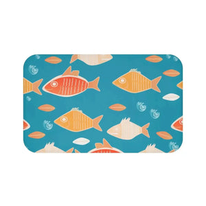 Fish Pattern Bath Mat – Soft Microfiber - Dipaliz - Mats & Rugs