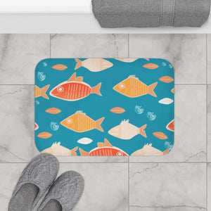 Fish Pattern Bath Mat – Soft Microfiber - Dipaliz - Mats & Rugs