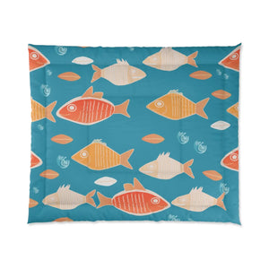 Vibrant Fishes Comforter - Soft Polyester Bedding - Dipaliz - Quilts & Comforters