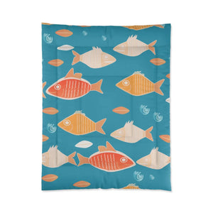 Vibrant Fishes Comforter - Soft Polyester Bedding - Dipaliz - Quilts & Comforters